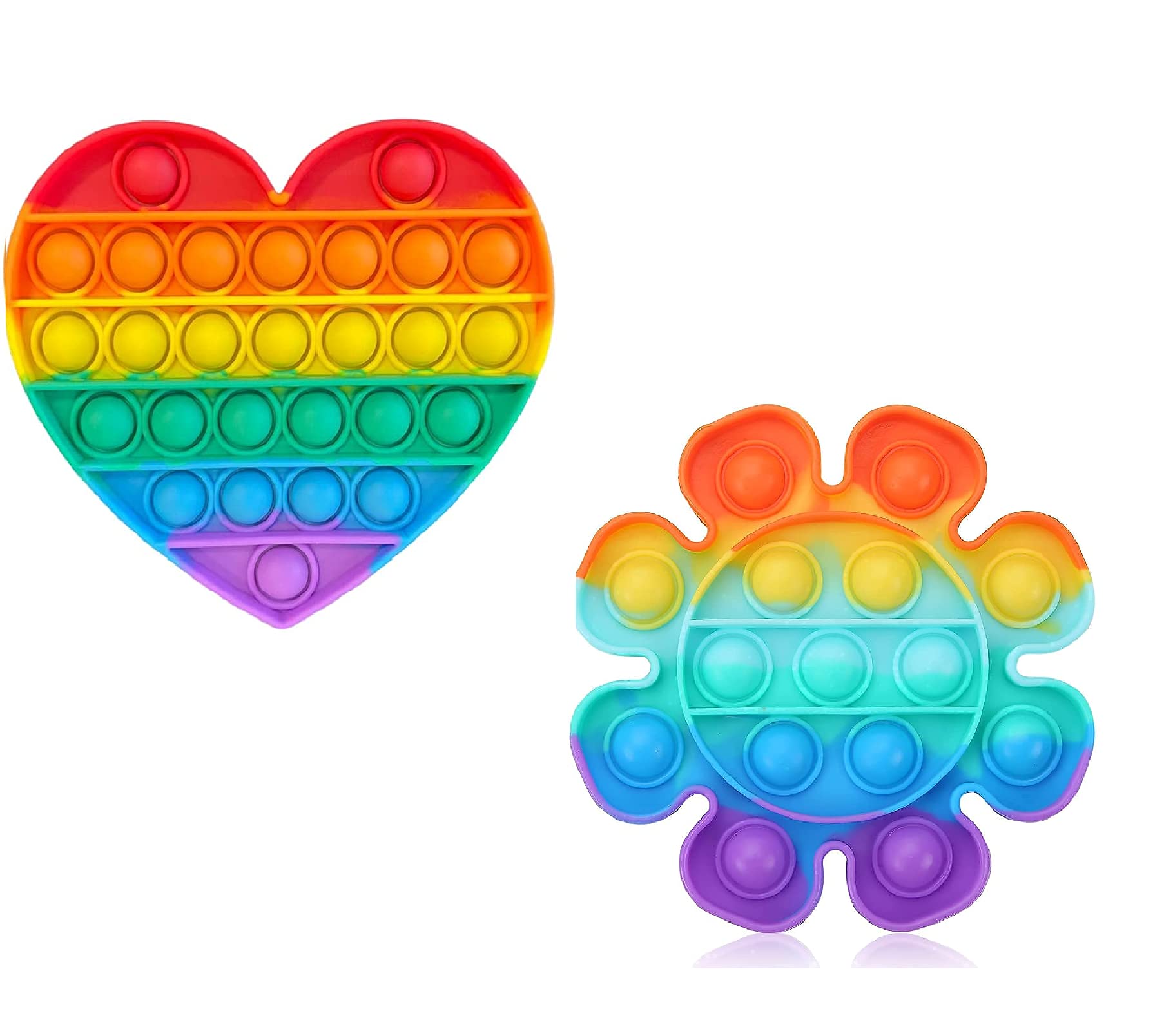 Pop it Set of 2, Pop It Toys for Kids, Pop It Game for Stress Relief Silicone Pressure Relieving Toys, Pop It Fidget Squeeze Toys for Kids, Learning Toys for 1+ Year Old boy Baby (Heart and Flower) (B09HN8BHGQ) Amazon Price History, Amazon Price Tracker