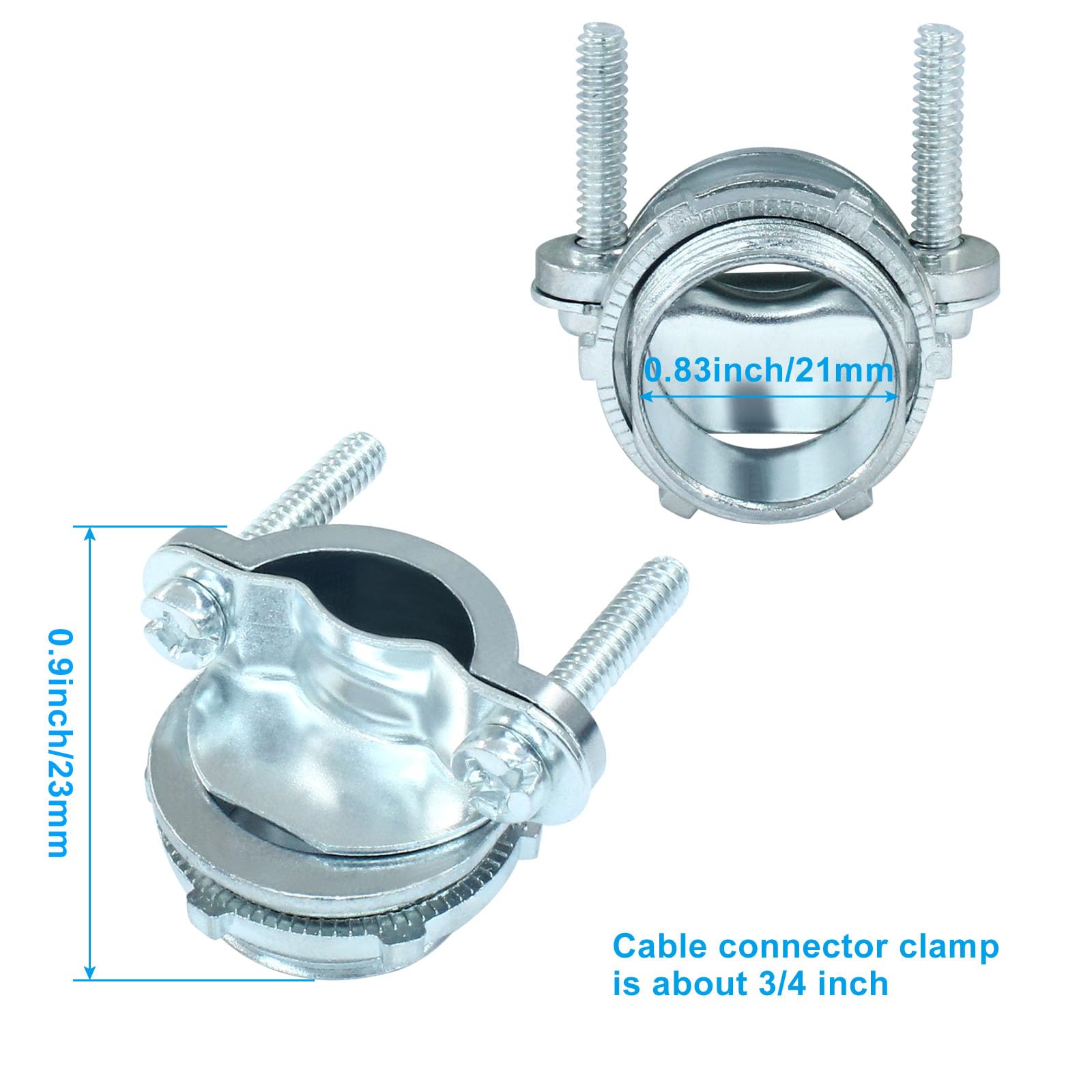 3/4 Inch Clamp Type Cable Connectors, 4 Pcs — Amazon image 2