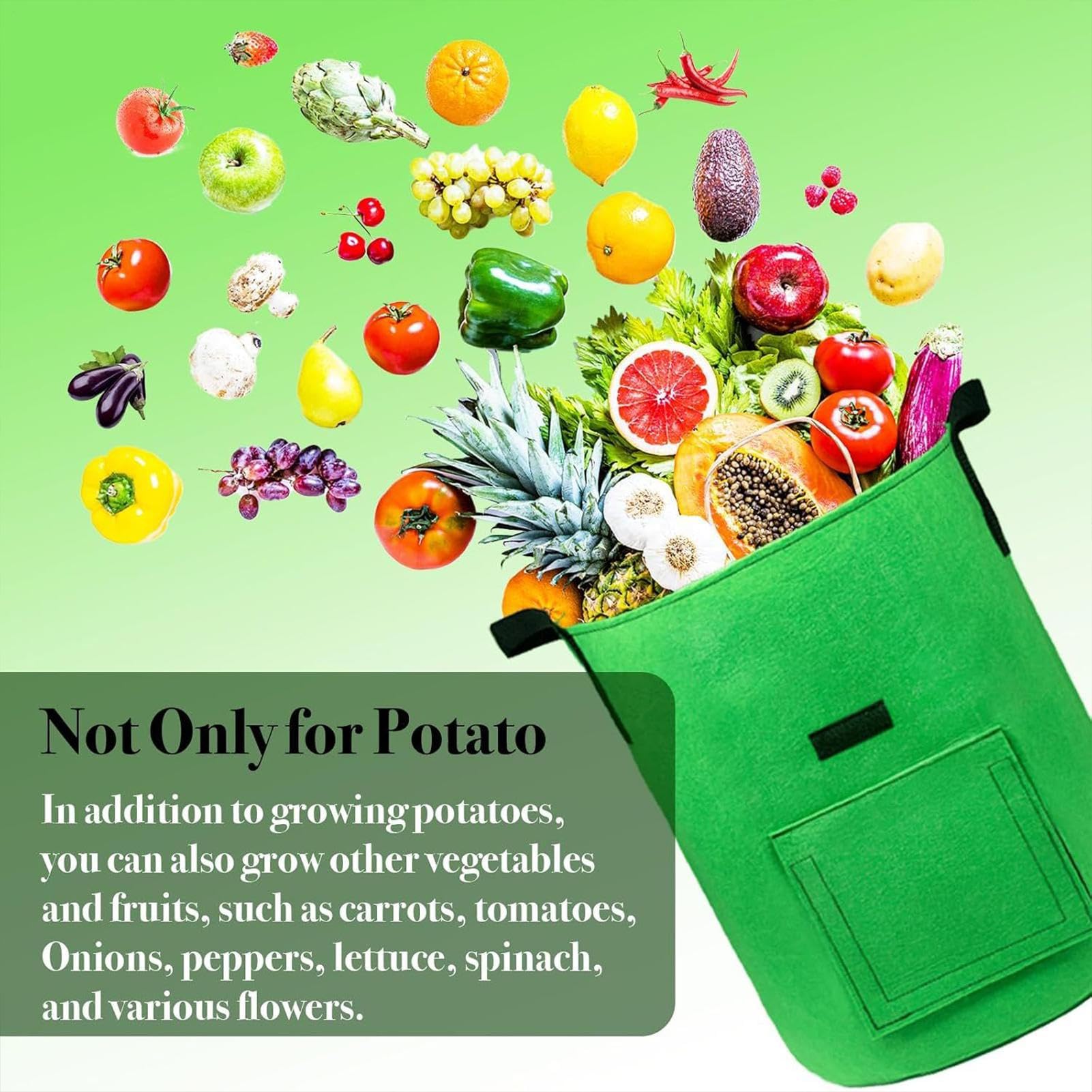 Bolsas de Cultivo de Patatas Plantador de Tomate en Tela No Tejida | Tela No Tejida Contenedor De Cultivo De Hortalizas, Bolsa De Plantación Para Tomate Pimiento Fresa Balcón