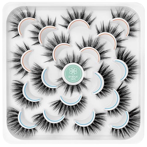 Vista 46 de DYSILK Pestañas postizas de visón, 30 pares de 10 estilos mixtos, pestañas postizas de visón, pestañas postizas de aspecto natural, pestañas largas
