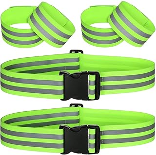 Azonee Reflective Band Strap Safety Reflective Glow Belt PT Belt High Visibility Reflective Waist Belt Sports Running Gear for Arm