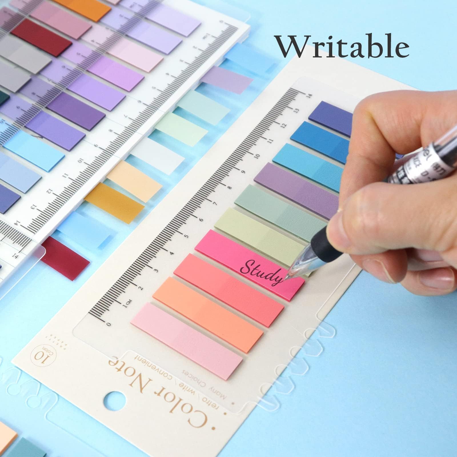 Qufiiry 1200 Pcs Sticky Tabs, Pack of 6 Pads Sticky Notes, Index Tabs, Book Tabs, Notes Tabs, Annotation Tabs - Image 3