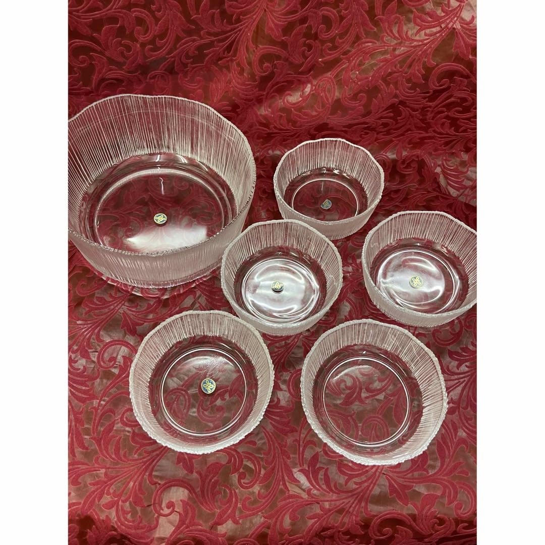 Amazon.co.jp: HOYA ガラス食器 そうめん 昭和レトロ サラダ