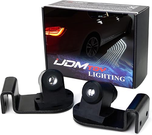 iJDMTOY Alfombra de luz LED microóptica estilo Bimmer con alas de ángel, ajuste universal compatible con cualquier automóvil, SUV, camión, como