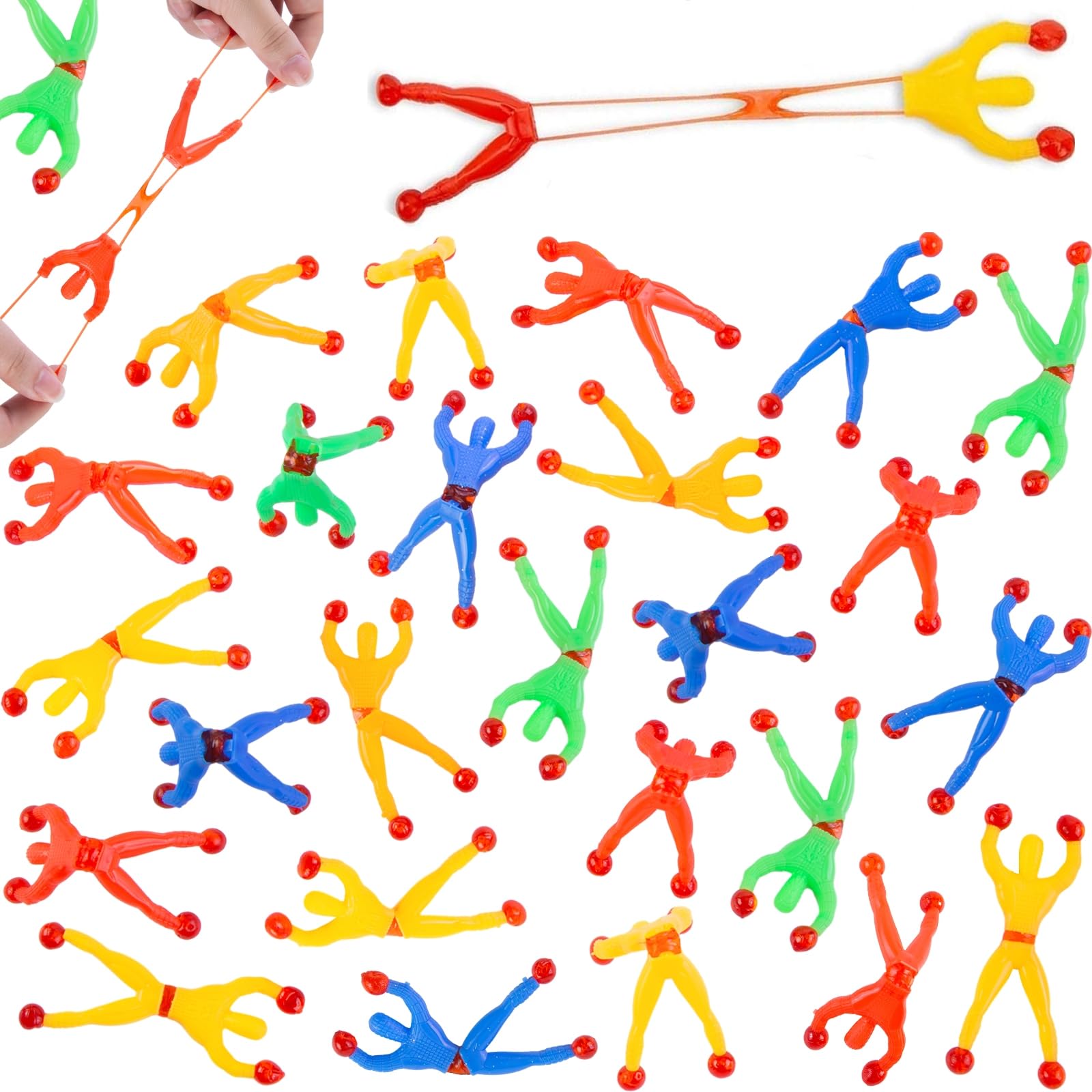 POPLAY 65PCS Sticky Wall Climbers, Sticky Stretchable Toy for Stress Anxiety Relief Stretchy for Kids Goodie Bag Stuffers Classroom Exchange Prizes Party Favor Supplies Gift Set