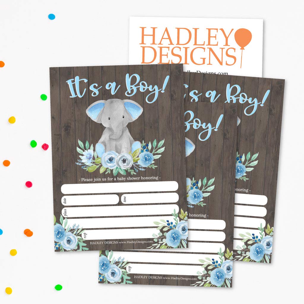 Baby Shower Card Twins 25 Boy Elephant , Sprinkle Invite For Boy, Coed  Greenery Gender Reveal Theme, Cute Rustic Animal Peanut DIY Fill Or Write  In Blank Printable Card, Blue Garden Party, image size:1024x1024