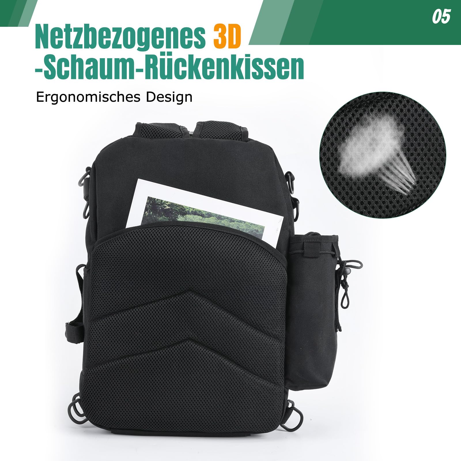 Goture Angelrucksack mit 2 Köderbox Angeln, Angelzubehör-Rucksack mit Rutenhalter, Tasche für Salzwasser- und Süßwasserfischen Angeltasche