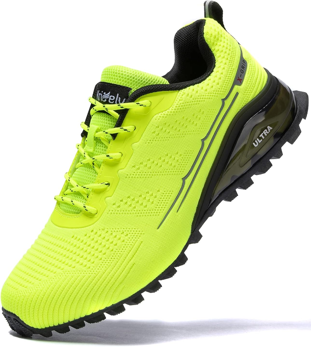 Kricely Trail Running Shoes Mens Breathable Lightweight Trainers Non