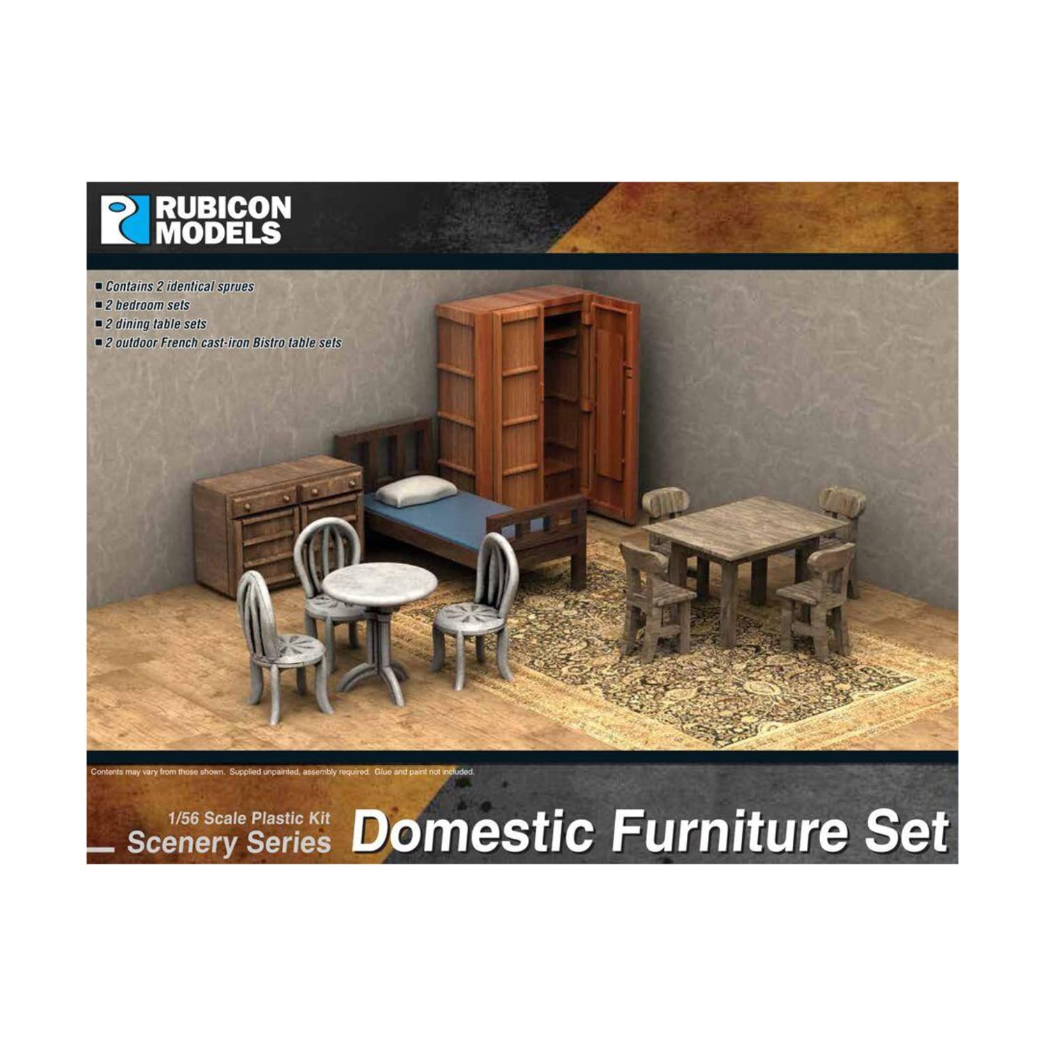 Rubicon Models 283007 Domestic Furniture Set 1:56 Plastic Model Kit