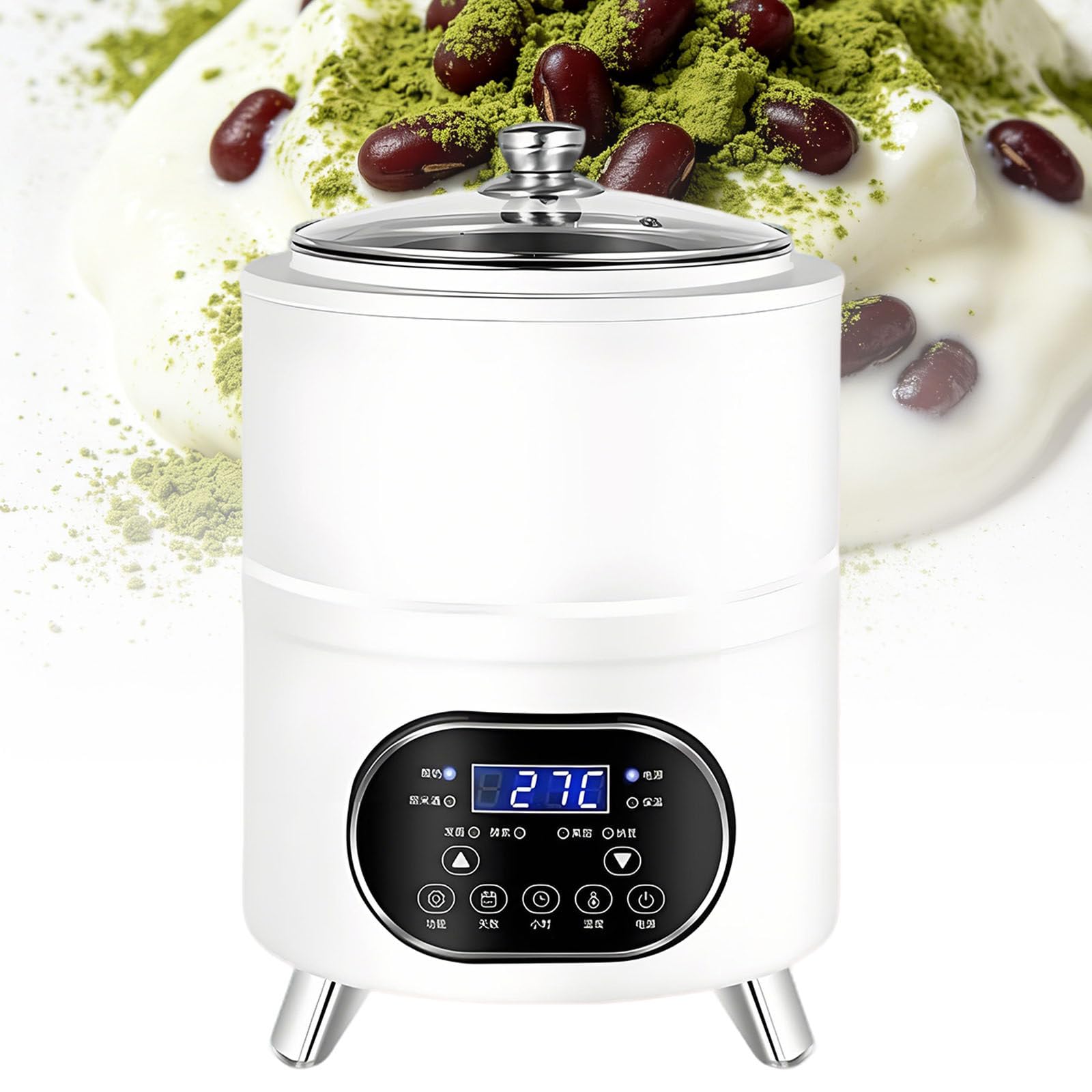 Ymnogjie Commercial Yogurt Maker,Automatic Yogurt Fermentation Machine with Time and Temperature Control,Black Garlic Fermentation Machine for Fruit Vinegar,Yogurt 8L-White