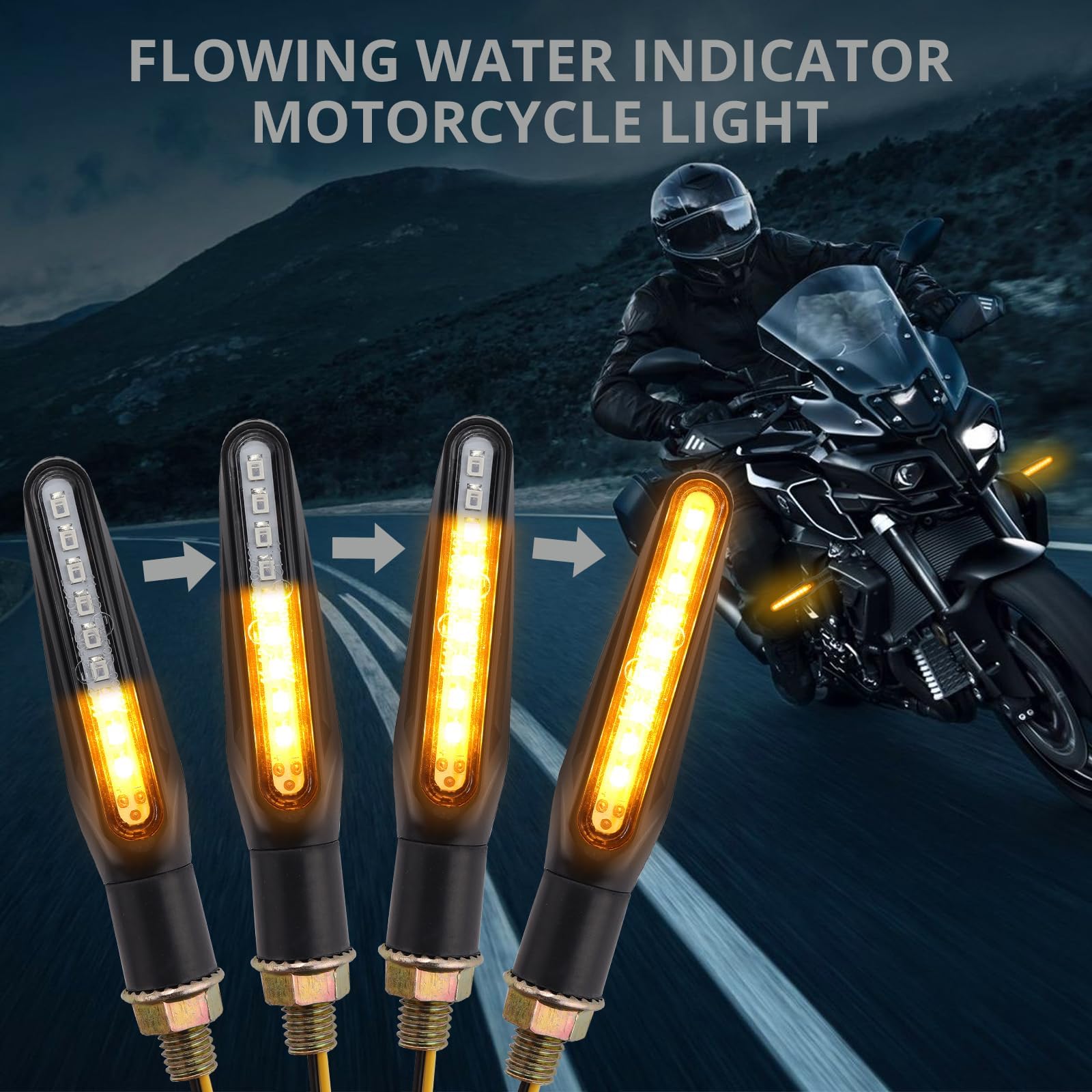 Justech 4pcs E-Marqué Clignotants Feux Mini Indicateur Étanche Lumière