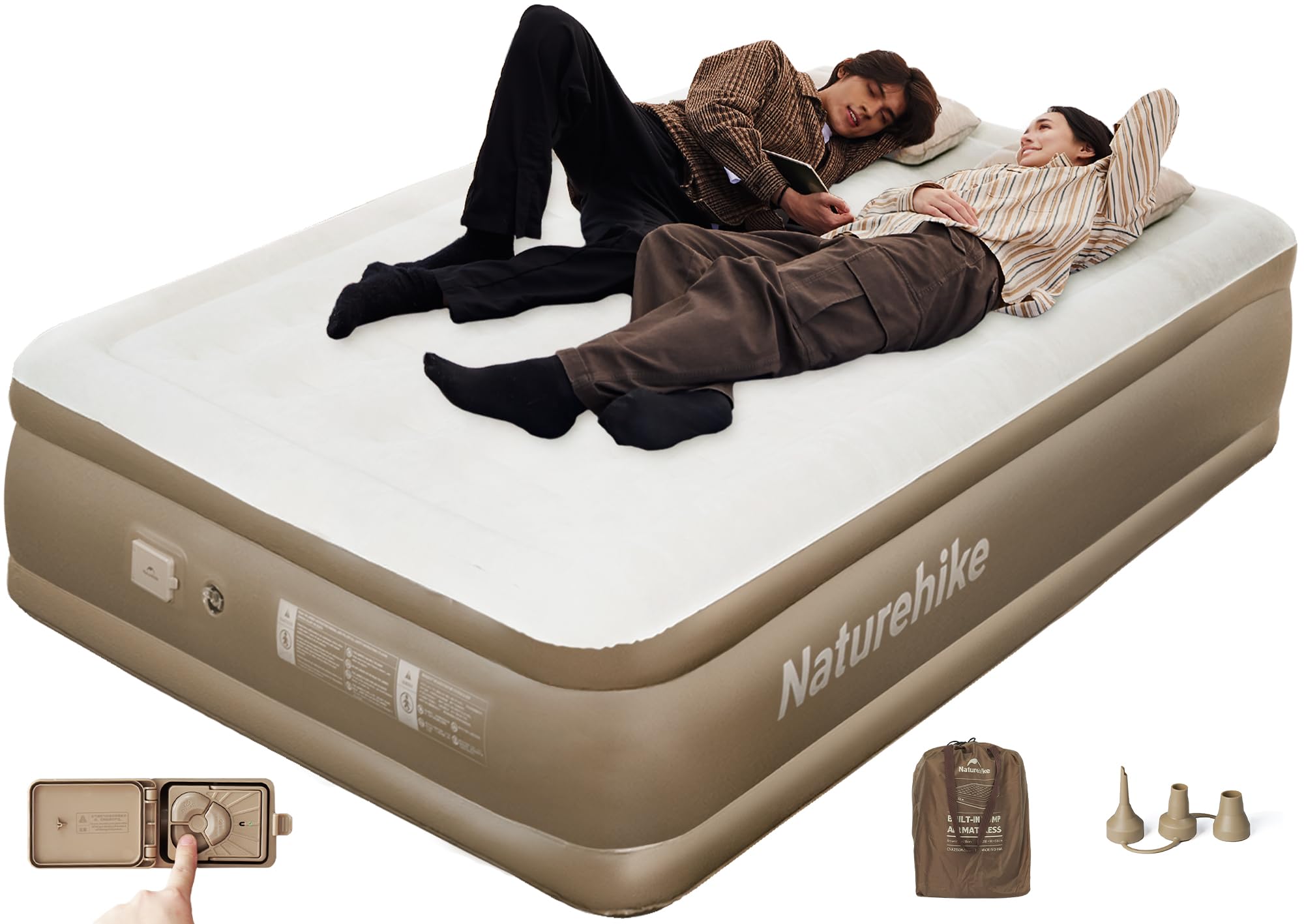 Naturehike Luftmatratze 2 Personen Selbstaufblasend mit Akkupumpe