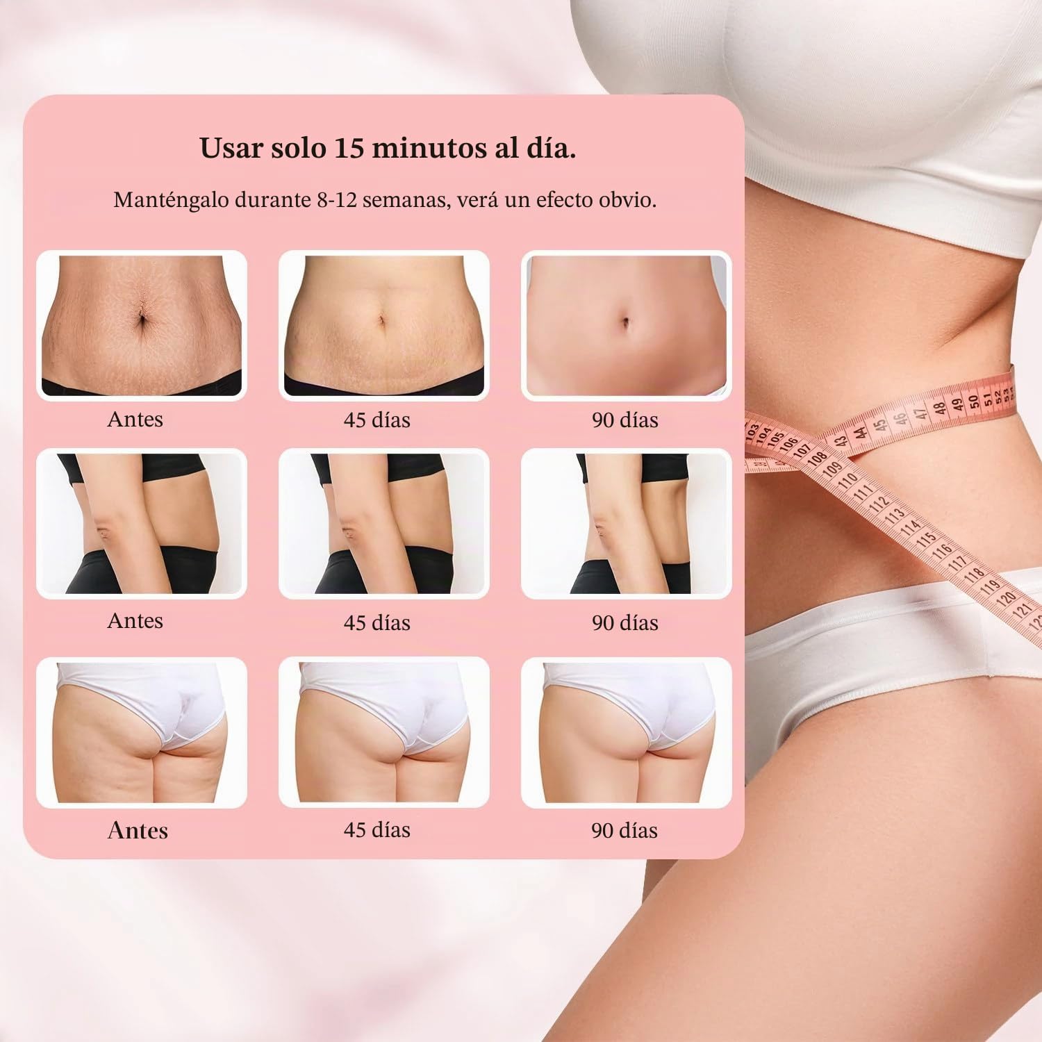 Masajeador Anticelulitis, 3 Modos + FuncióN De Calor + 10 Intensidades, Rf Radiofrecuencia Ems Led Luz Roja Masajeador Corporal Quemador De Grasa Para Brazos, Cintura, Abdomen, Piernas Y Cadera