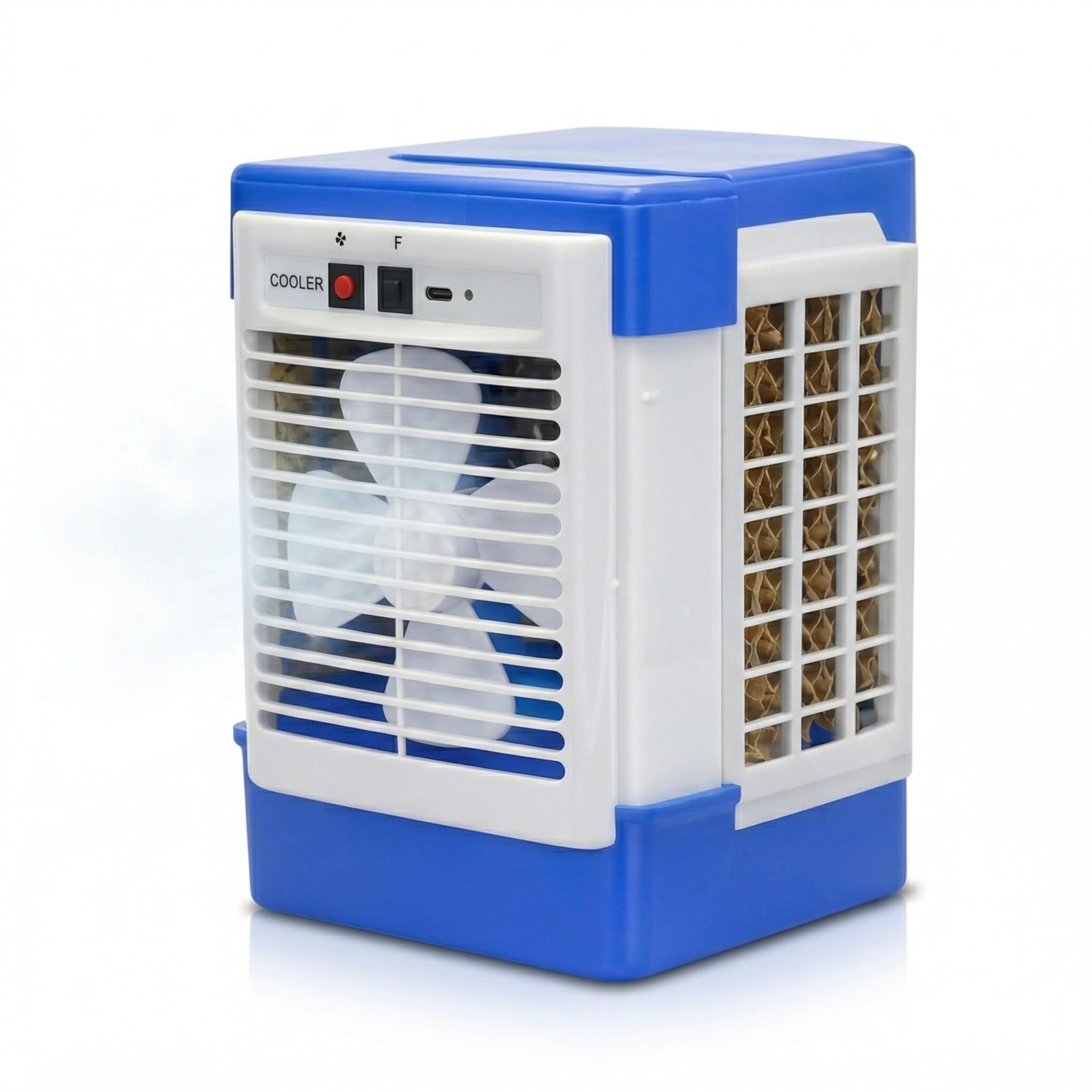 MABRON Rechargeable Portable Mini Air Cooler with High Speed Cooling, Strong Airflow, Dual Speed Control, USB Charging, Energy Efficient Motor, Compact Lightweight Fan for Home, Office & Travel-picture-12