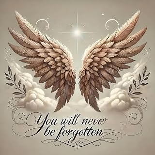 5D Diamond Painting Kits for Adults, Angel Wings Diamond Art Kits for Adults Beginner, DIY Full Drill You Will Neve be Forgotten Diamond Dot Gem Painting for Home Wall Decor 13.78x13.78inch