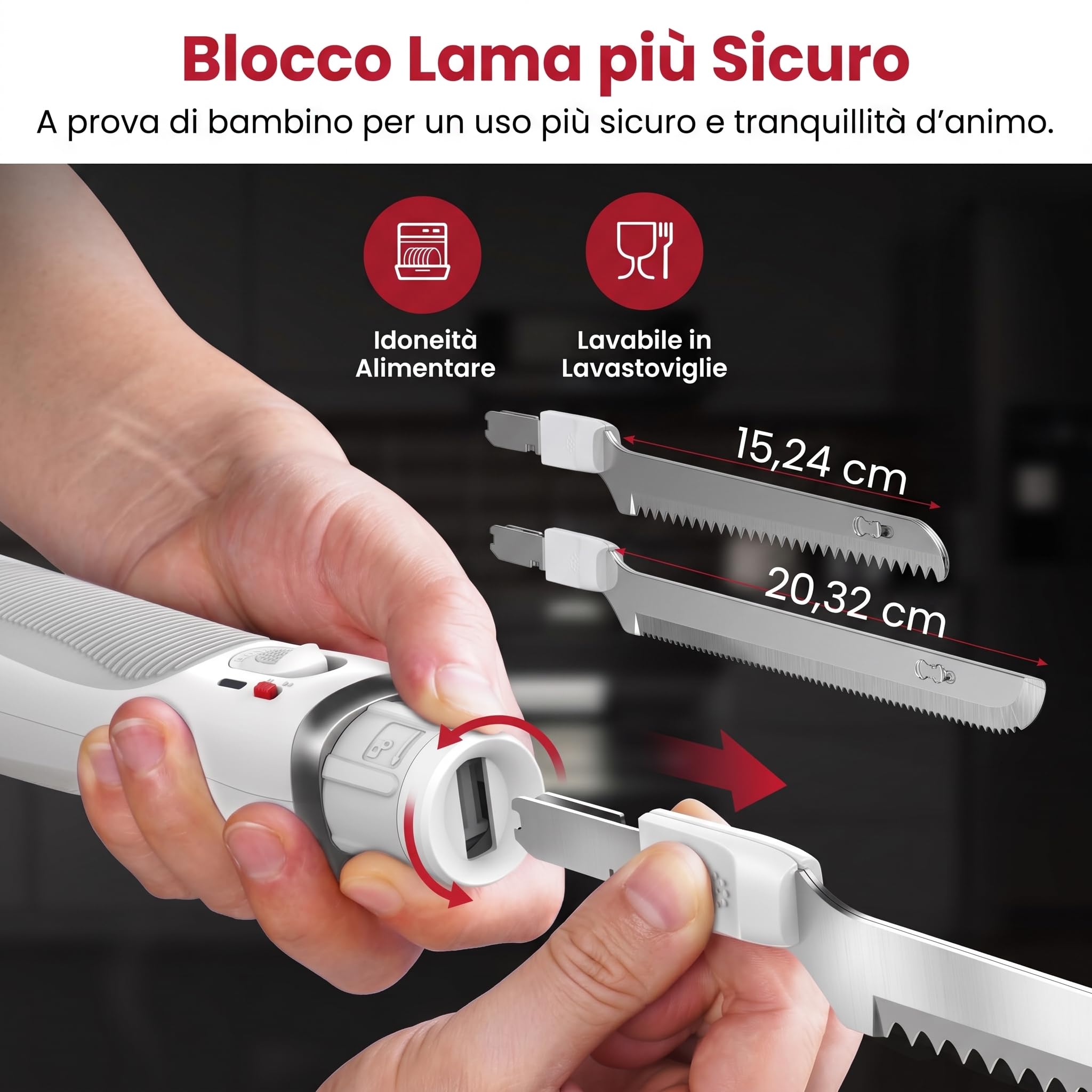 keenstone Coltello Elettrico Senza Fili, Coltello da Cucina Ricaricabile USB-C per Carne, Arrosti, Tacchino, Pane e Pesce, Impugnatura Ergonomica, Taglio Preciso e Senza Sforzo