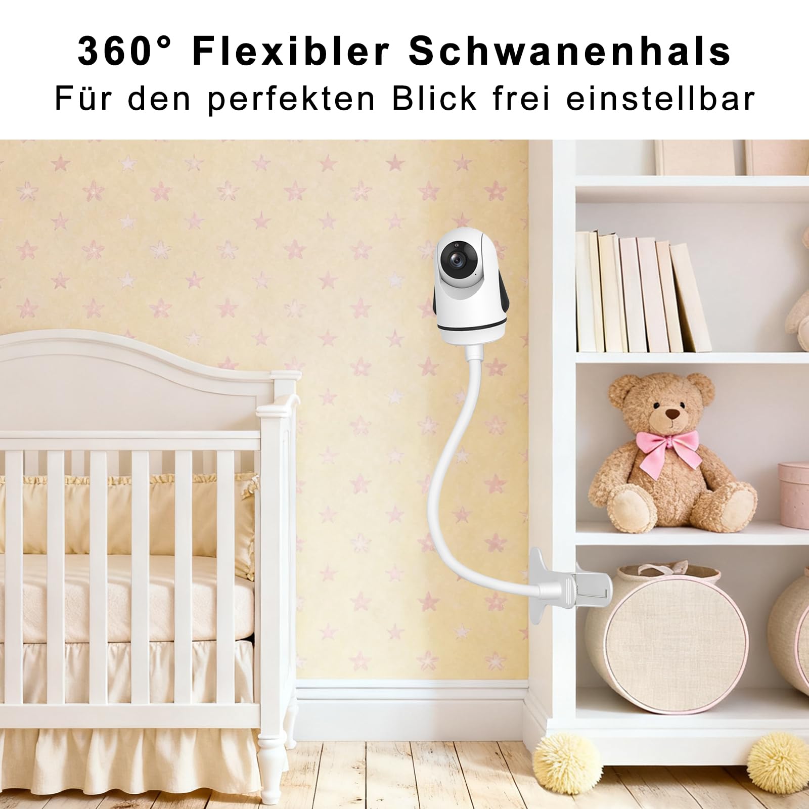 Uchwyt do elektronicznej niani, uniwersalny uchwyt na aparat dla niemowląt Momcozy, GHB, ieGeek, HelloBaby, BOIFUN, Blemil, Philips Avent i wszystkich nianek elektronicznych z gwintem 1/4