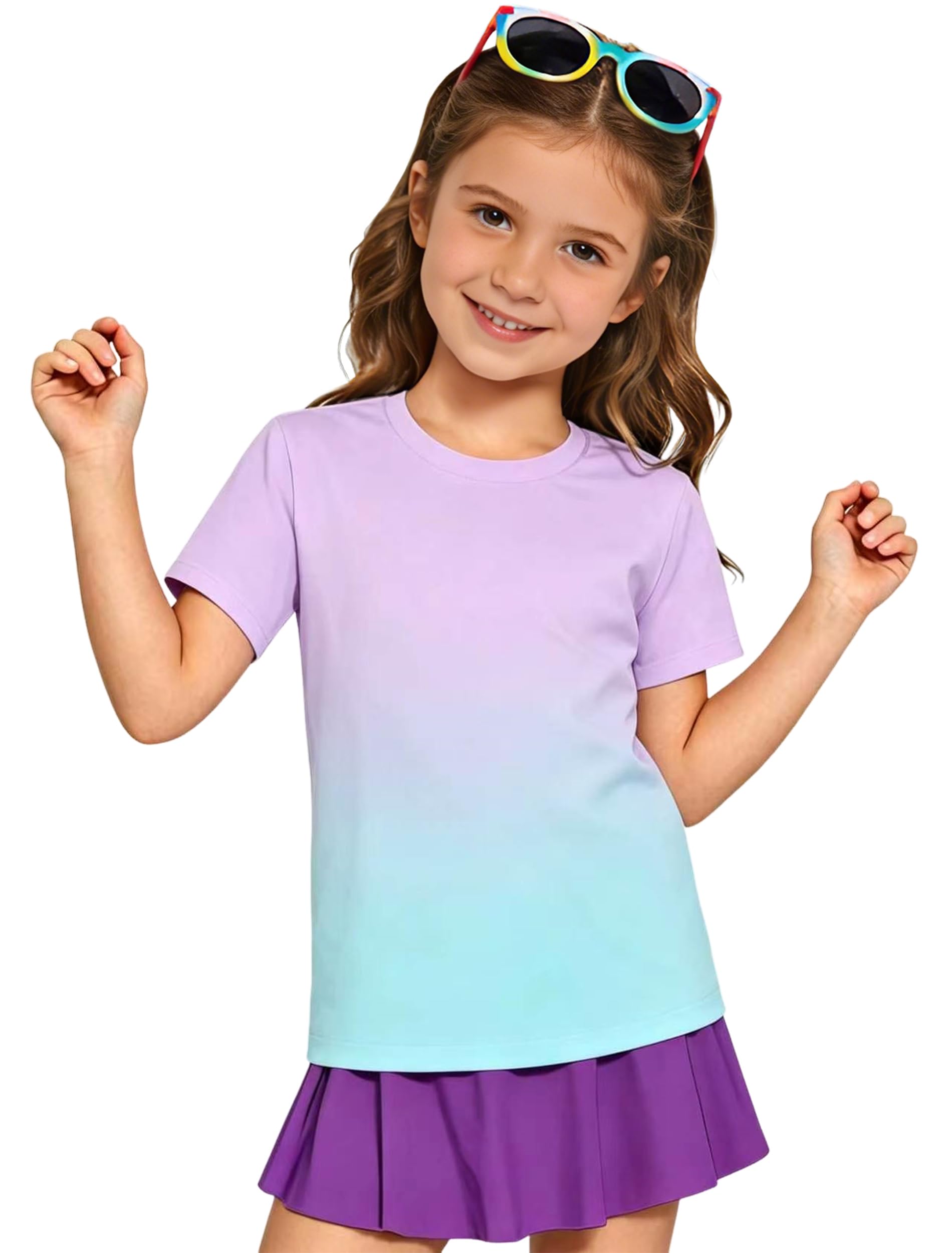 ANGEL CITIZ UPF 50+ UV Shirt Kinder Mädchen Schutzkleidung Jungen Badeshirt Kurzarm Schwimmshirt Wassersport Top 125-155