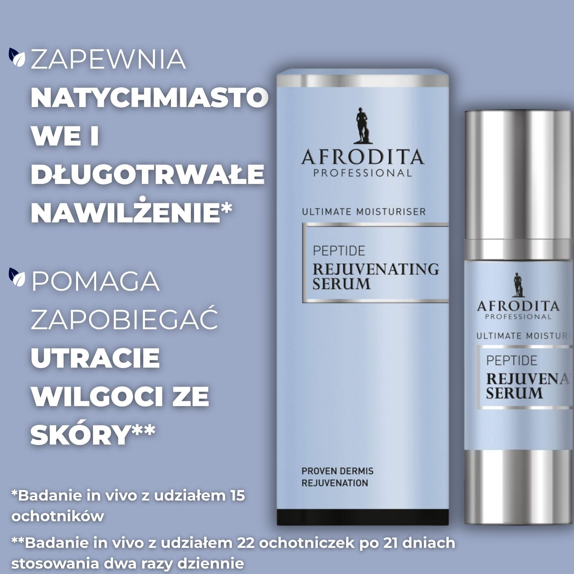 Afrodita Professional Perfect Code Peptyd serum odmładzające, intensywnie nawilżające, przeciwstarzeniowe serum do twarzy z bioaktywnymi peptydami i patchH2O, ujędrniająca pielęgnacja przeciw