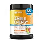 Optimum Nutrition Amino Energy Powder Plus Focus, with BCAA, Electrolytes, and Caffeine, Sunkissed Citrus, 65 Servings (Packaging May Vary)