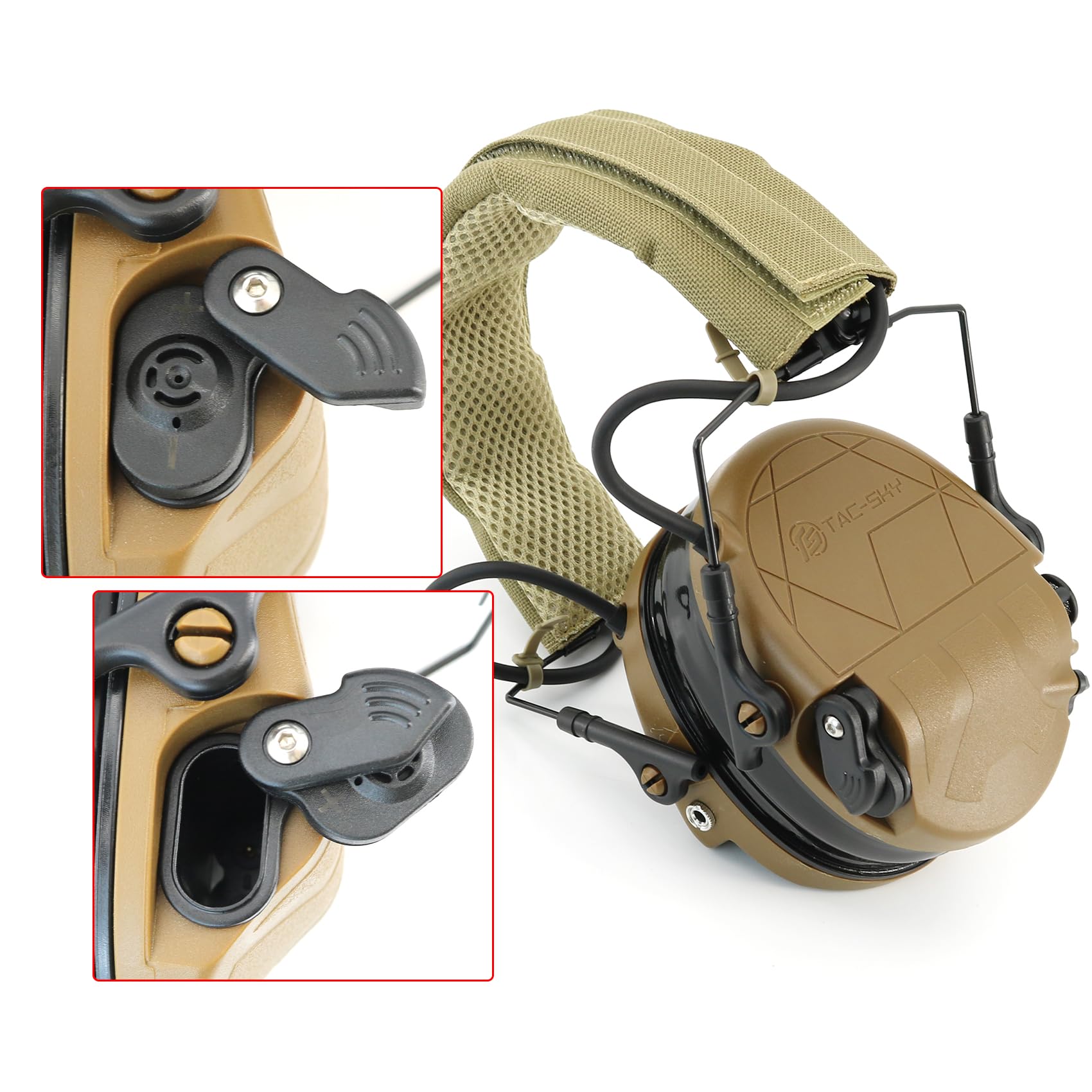 TAC300 - Auriculares electrónicos de protección auditiva, cancelación de ruido, protección auditiva para caza de airsoft