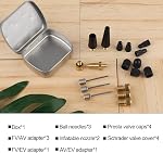 19pcs Bicycle Valve Adapter Set for Presta Schrader, Brass Bike Tire Valve Adapter Includes Ball Pump Needles Air Pump Needles Caps for Sports Balls Bikes Inflatable Device Air Compressor Accessories