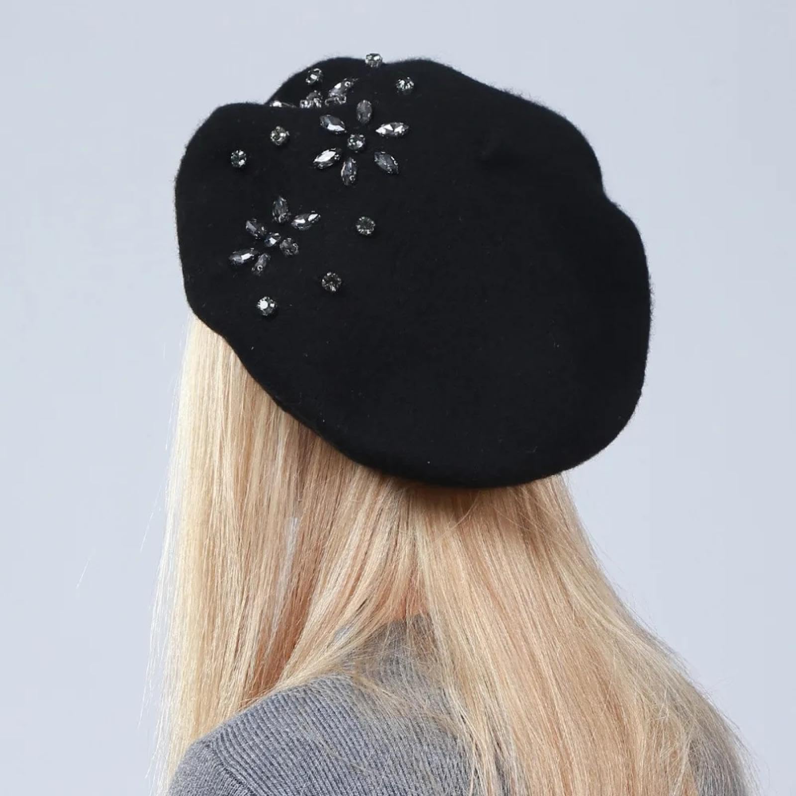 Czapki Czapki Skullies Czapki Beanie Czapka Beret Czapka Zimowa Kwiatowa Dzianinowa Czapka Artystyczna Femme Zwykła Czarna