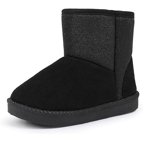 FANTURE Toddler Snow Boots for Girls Boys Winter Warm Fur Lined Kids Non Slip Outdoor Shoes (Toddler/Little Kid)