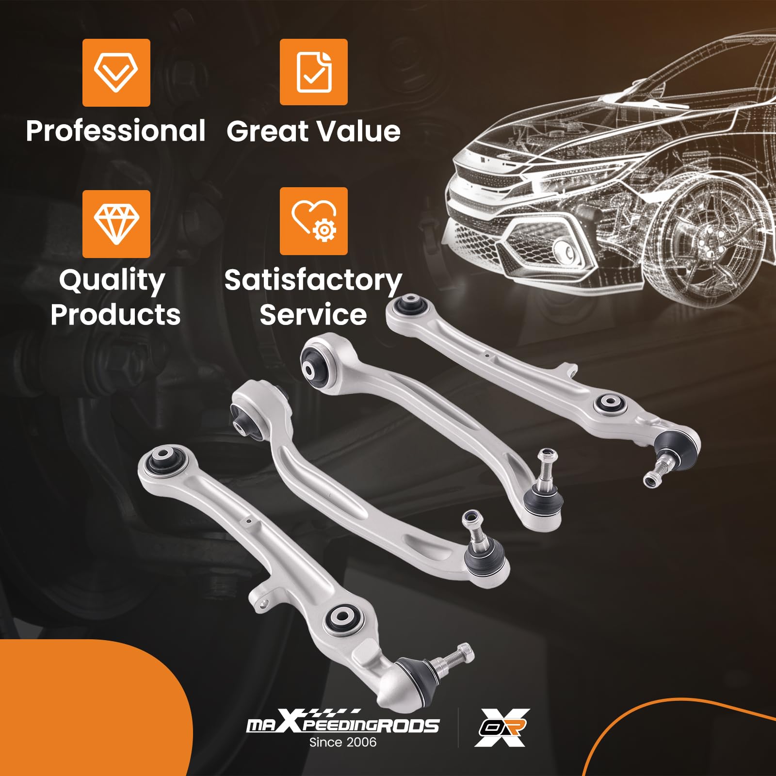 maXpeedingrods Juego de 4 brazos de suspensión para Audi A6 Allroad Avant 4 F