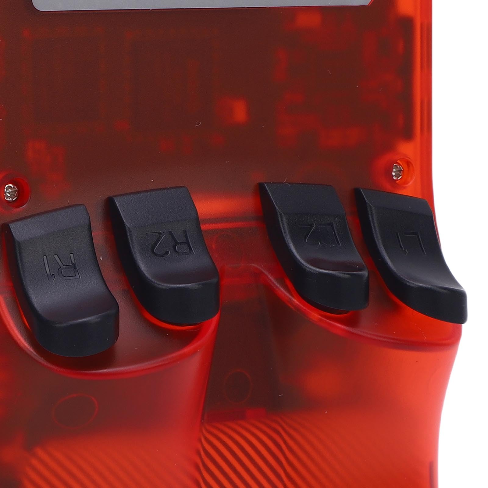 Jiawu Console per Videogiochi retrò Portatile, Schermo da 4 Pollici Ad Alta Risoluzione, Batteria a Lunga Durata per gli Appassionati di Viaggi, ABS Trasparente Rosso (#12)
