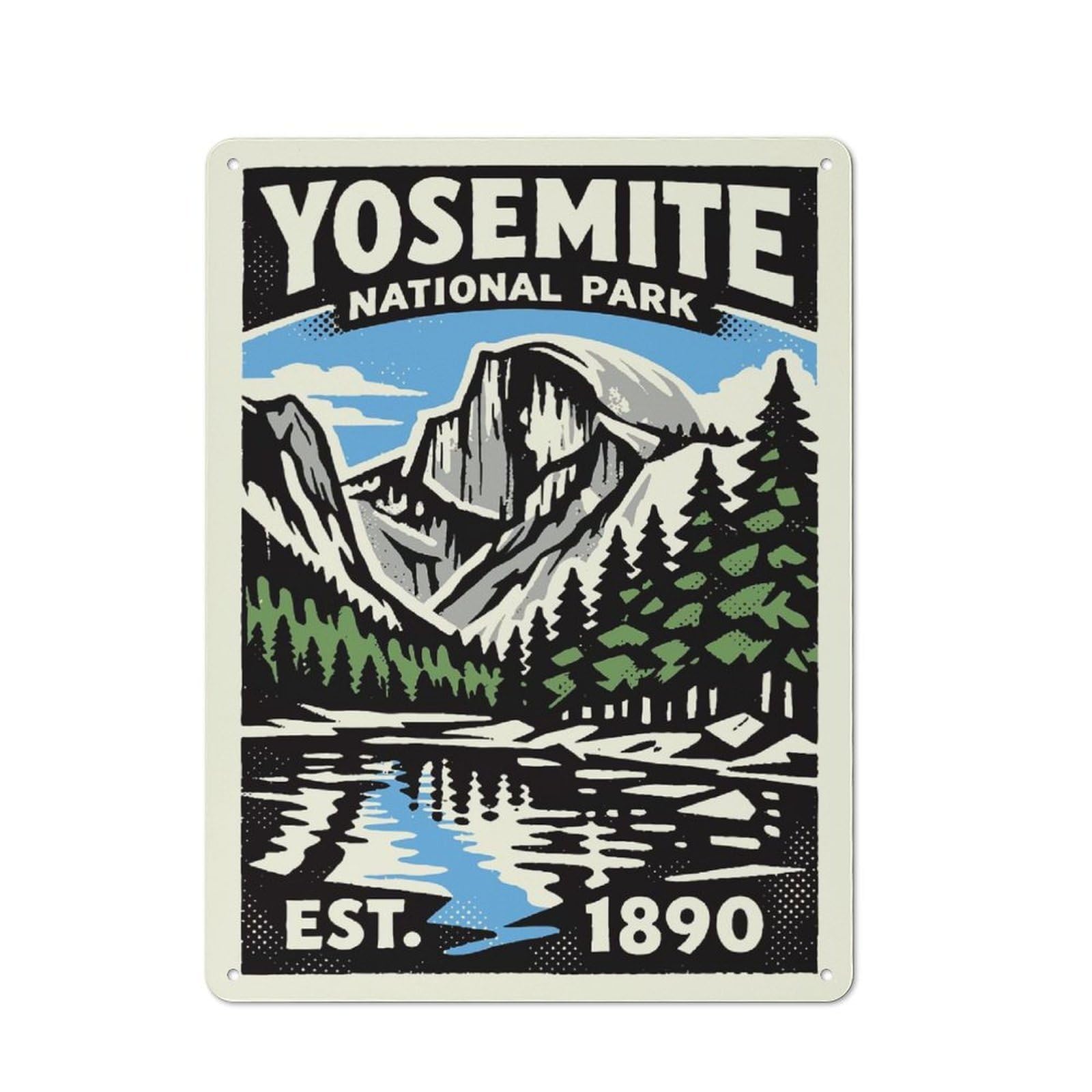 Junmoney Style-22 Yosemite National Park Vintage Poster Metal Wall Sign 40X30cm, Rustic Decor For Workshop Wall, For Vintage Wall Decor Fans, For Themed Room Decoration