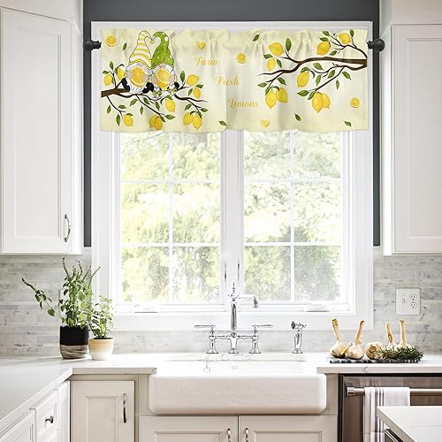 Miniatura 8 de Valentines Kitchen Curtains and Valances Set Red Love Heart Tree Gnomes Kitchen Curtains Set Rod Pocket Tier Curtains 36 Inch Romantic Pink