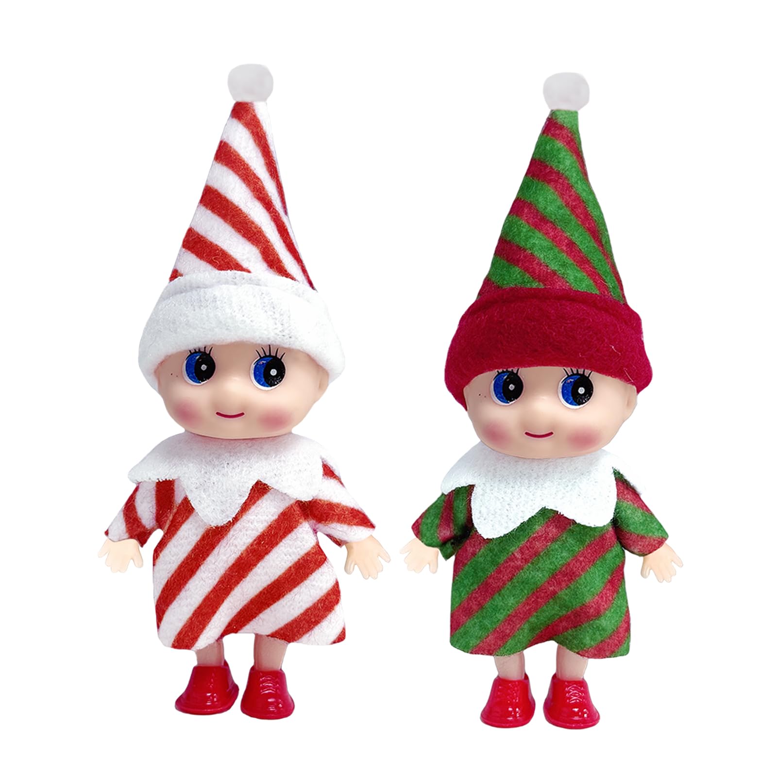 2pcs Mini Baby Elves Christmas Elf Baby Dolls for Girls Boys,Cute Little Elfs Twins Tiny Christmas Dolls Elf Accessories,Girl Elf Small Elf Baby Doll Elf Novelty Gift for Kids Xmas Stocking Stuffers