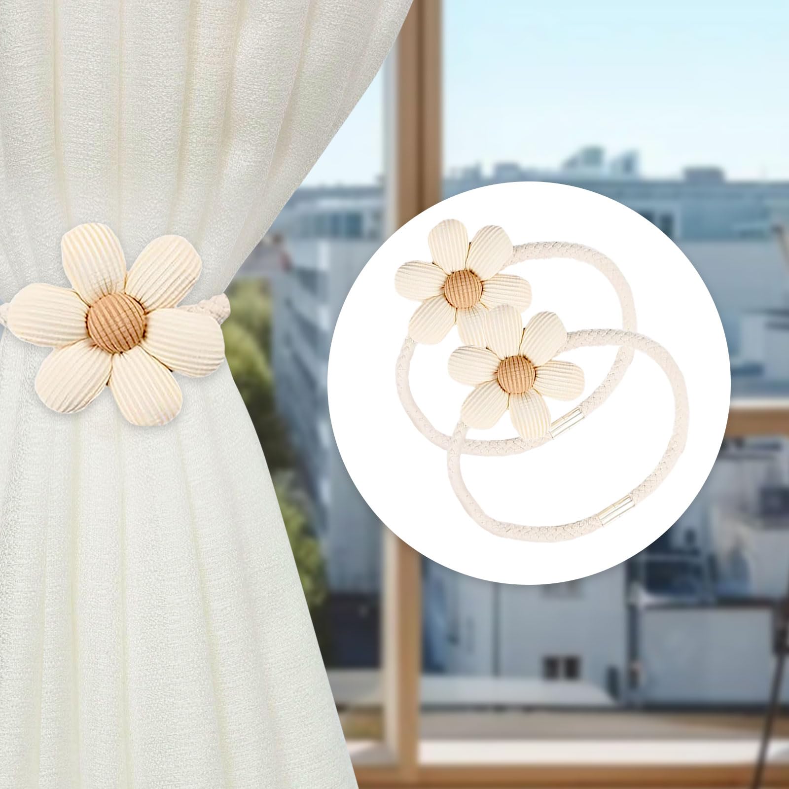 DEFIYEAR 2PCS Magnetic Curtain Tie Backs - Image 4