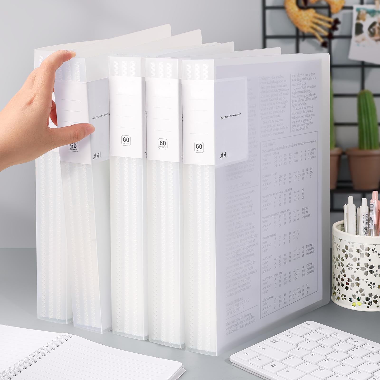 SOYIRI A4 Display Book,60 Pockets Display Folders Presentation Project Folder,A4 Presentation Book with Plastic Sleeve(4 Pack) - Image 2