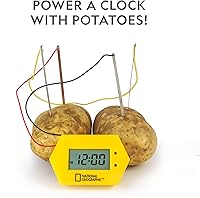 Vista 3 de Kit de fabricación de baterías National Geographic - Reloj de papa y linterna alimentada por centavos, kit de ciencia de 2 proyectos STEM