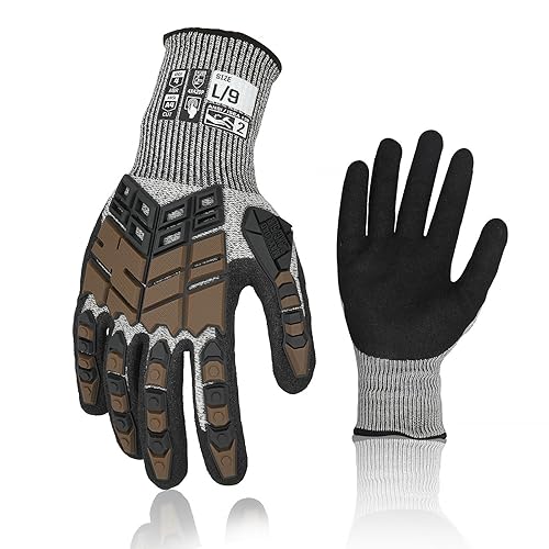 Guantes de trabajo de seguridad, guantes de impacto para hombres y mujeres, resistentes a los cortes, antideslizantes, guantes resistentes con