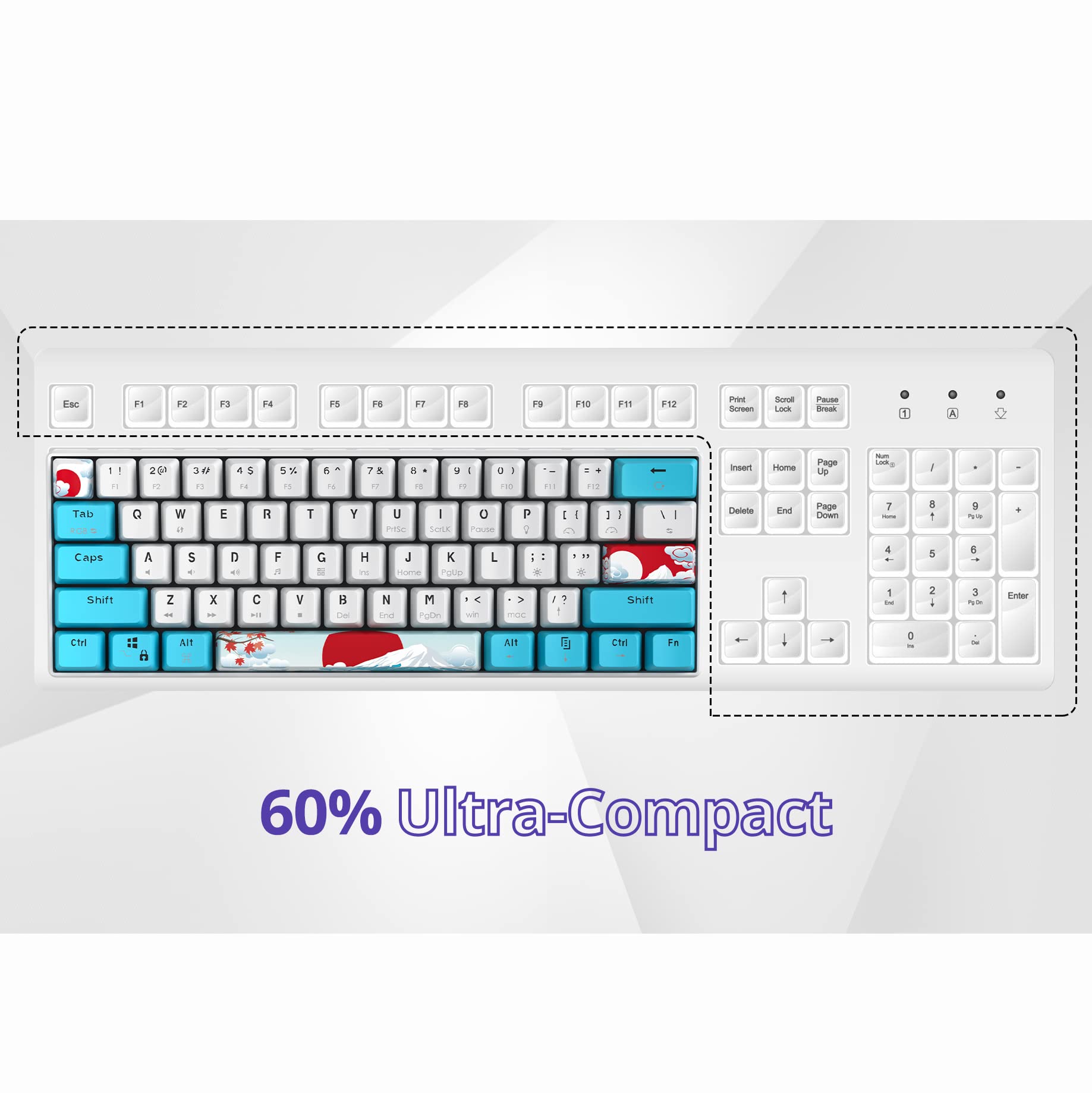 Amazon | Ussixchare 60%キーボード メカニカル RGB バック