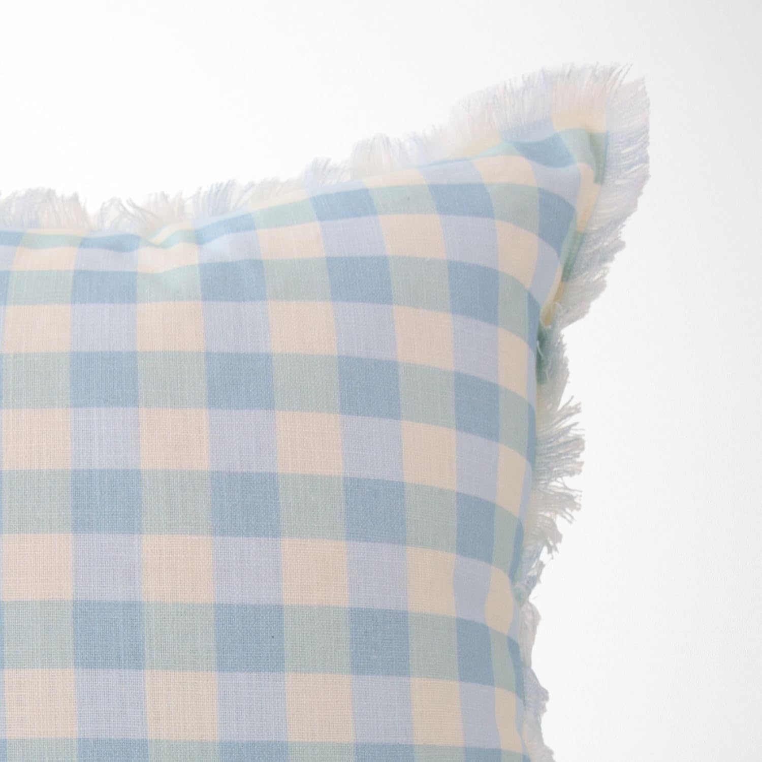 Tajik Home Idamae Gingham Sky Blue Pillow Cover – 22x22 Throw Pillow Case, 100% Cotton, Hidden Zipper, Coastal Décor - Image 8