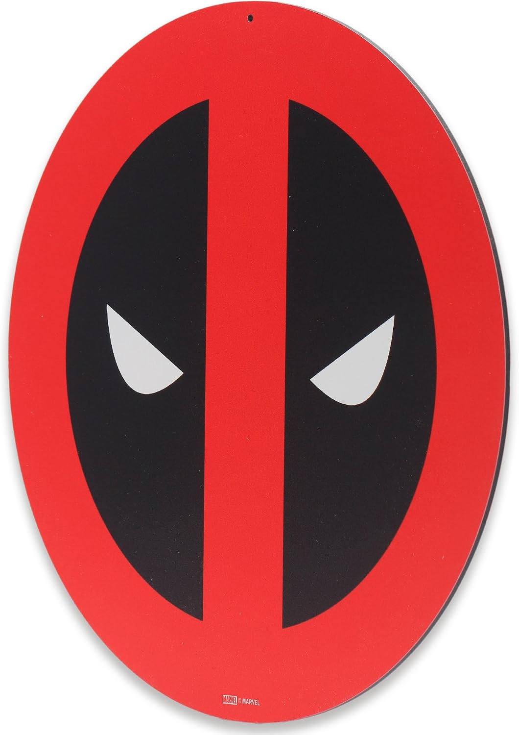 Open Road Brands Marvel Deadpool Mask Round Metal Sign - Fun Deadpool Wall Decor for Man Cave, Teen Room or Movie Room