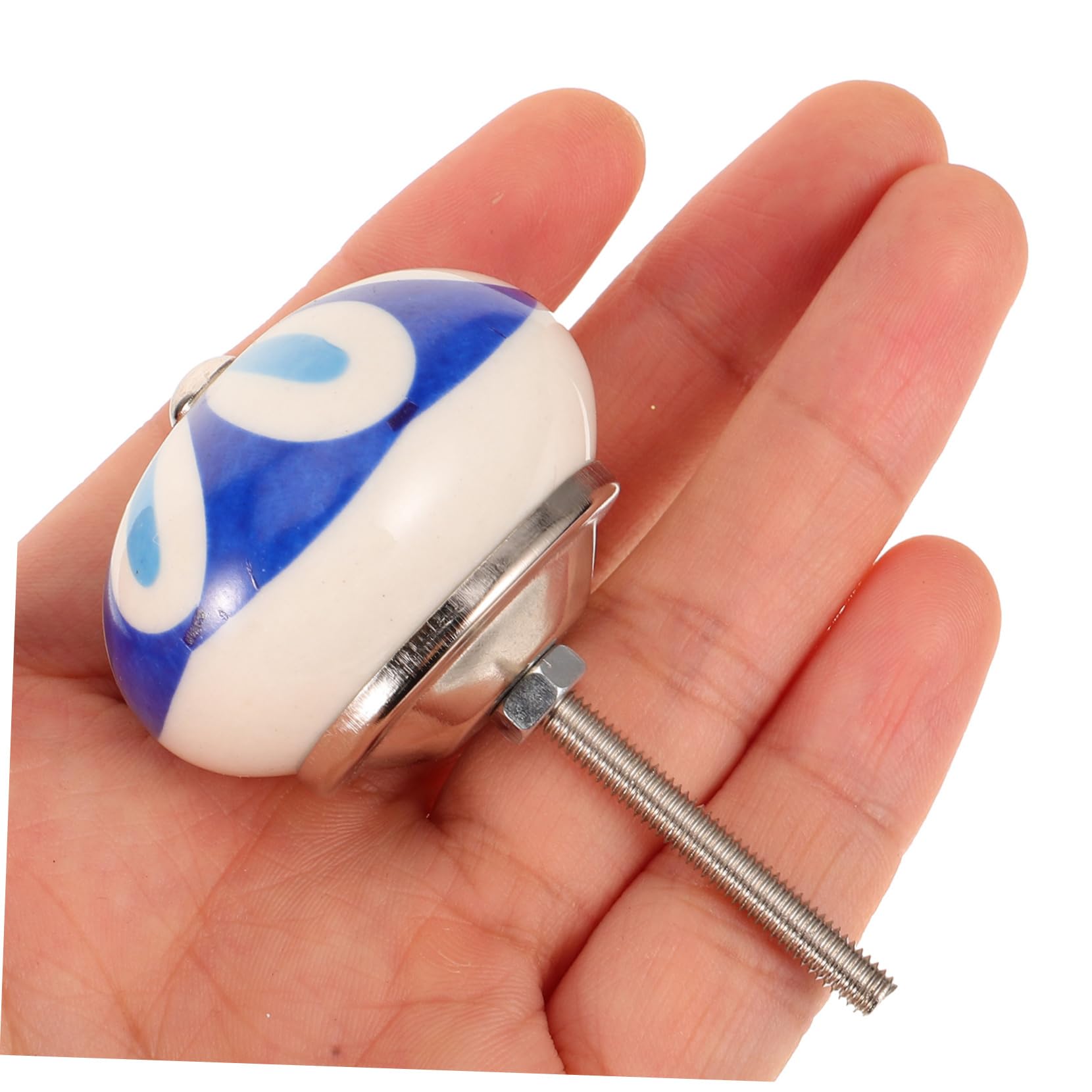 Lurrose 4 Set Manico in Ceramica Pomello Da Comò in Porcellana Maniglia Cassetto Chiave Cucina Pomello Per Armadio Monoforo Decorativo Per Comò 6 Pezzi*4