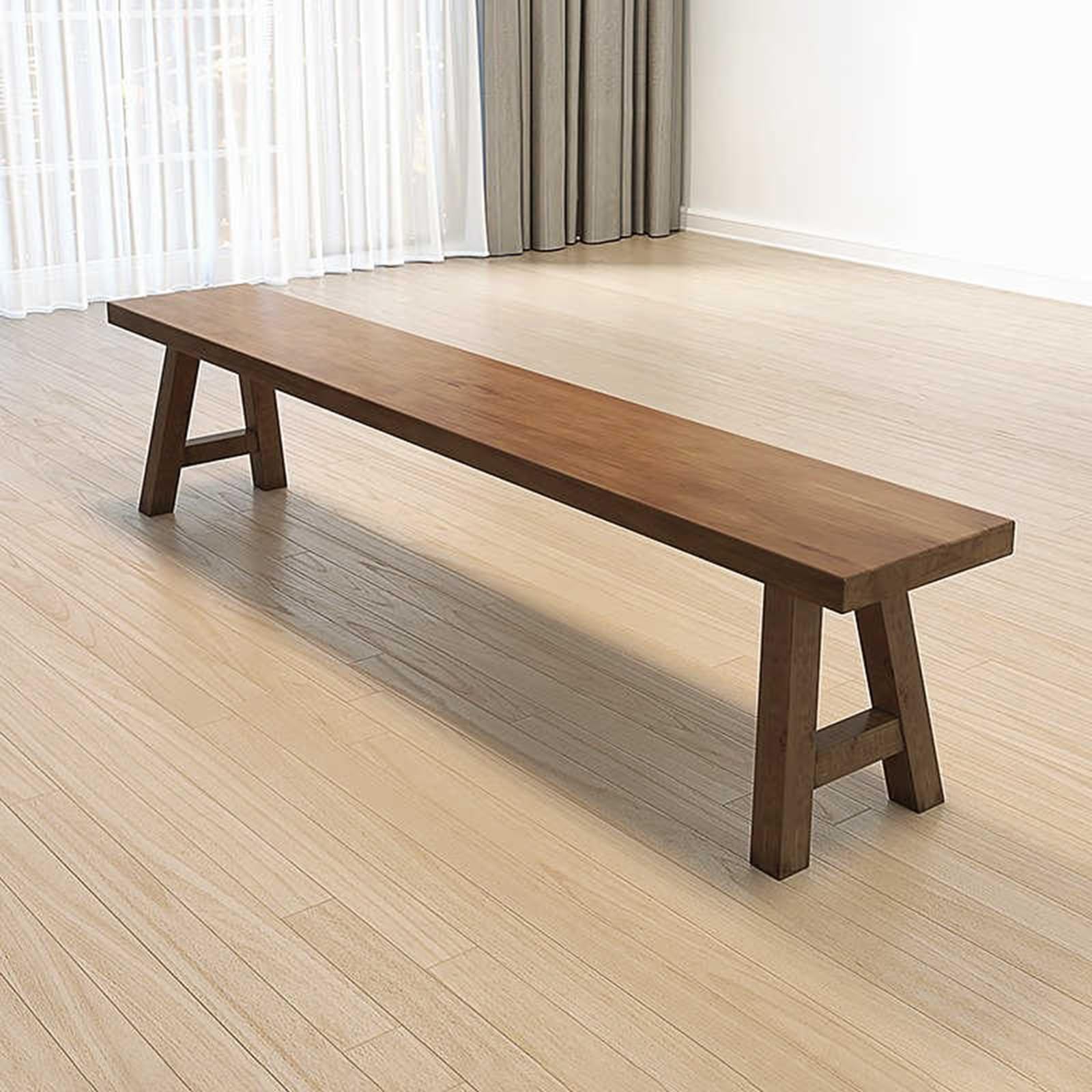 Banc en bois rustique au design sans accoudoirs et finitions premium