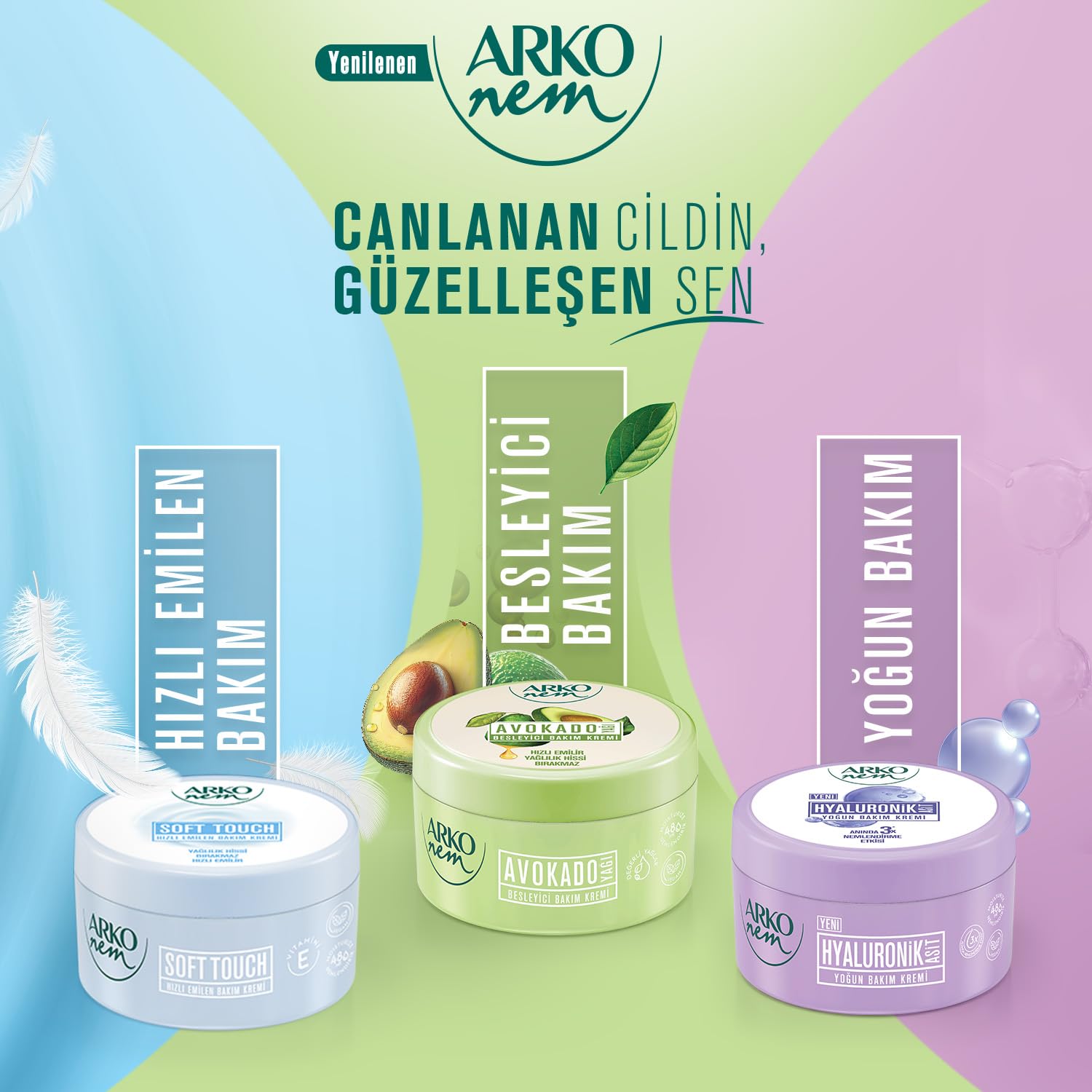 Arko Nem Besleyici Bakım Kremi Hindistan Cevizi 2x250 Ml