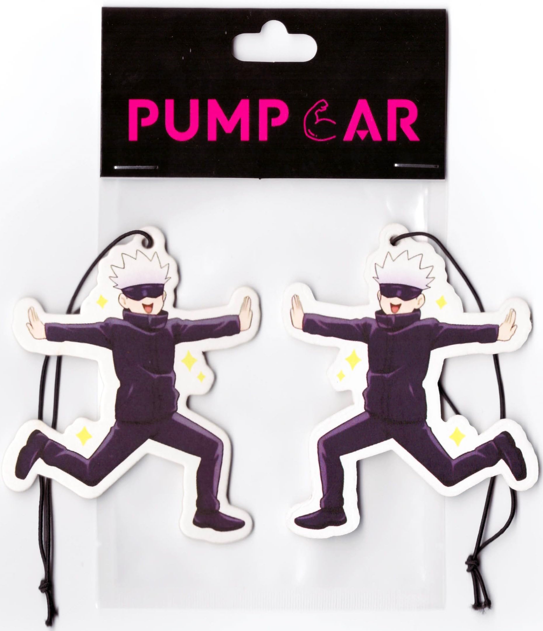 PumpCar 2 pieces Cute Gojo Satoru double-sided hanging Japanese anime cherry-scented car air freshener Cool anime hanging for rearview mirror Car Interior Accessories Gifts