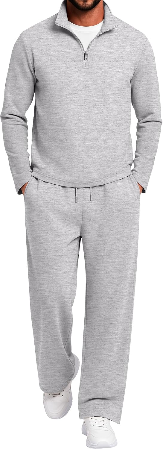 Men's Tracksuit 2 Piece Quarter Zip Outfits