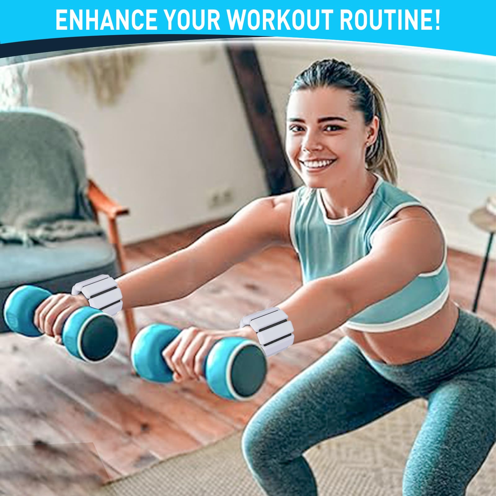 Suzmei i Wrist & Ankle Weights for Women Wearable Strong Arm & Leg Weights Set of 2(1Lbs Each) - Image 2