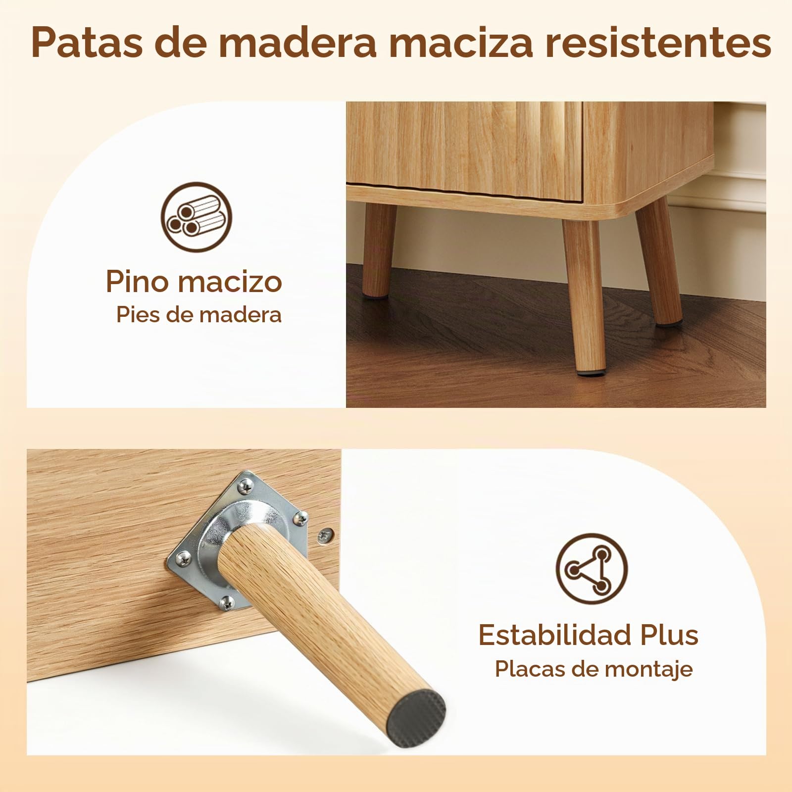 Bonnlo Mesita de Noche con Patas Madera, Mesilla de Noche 40x30x56 cm, Soporta 25 kg, Cajón Suave y Estantería Abierta, Resistente al Agua, Ideal para Dormitorios Pequeños, Color Roble
