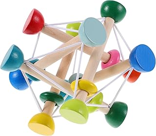 Garneck Jouet Sensoriel en Bois pour Bébé Balle Élastique Jouet d'Activité de Préhension Activités Montessori Développement Cognitif 1 Pièce