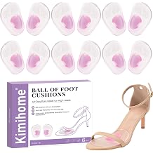 6 Pairs Ball of Foot Cushions - Kimihome High Heels Foot Pads for Pain Relief & All Day Comfort - Metatarsal Pads for Women & Men,One Size Fit Most