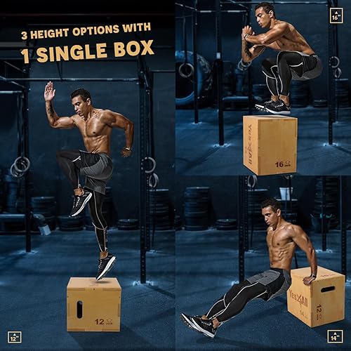 Miniatura 2 de Yes4All Caja pliométrica de madera 3 en 1, soporta hasta 450 libras, caja pliométrica versátil para gimnasio en casa y entrenamientos al aire libre